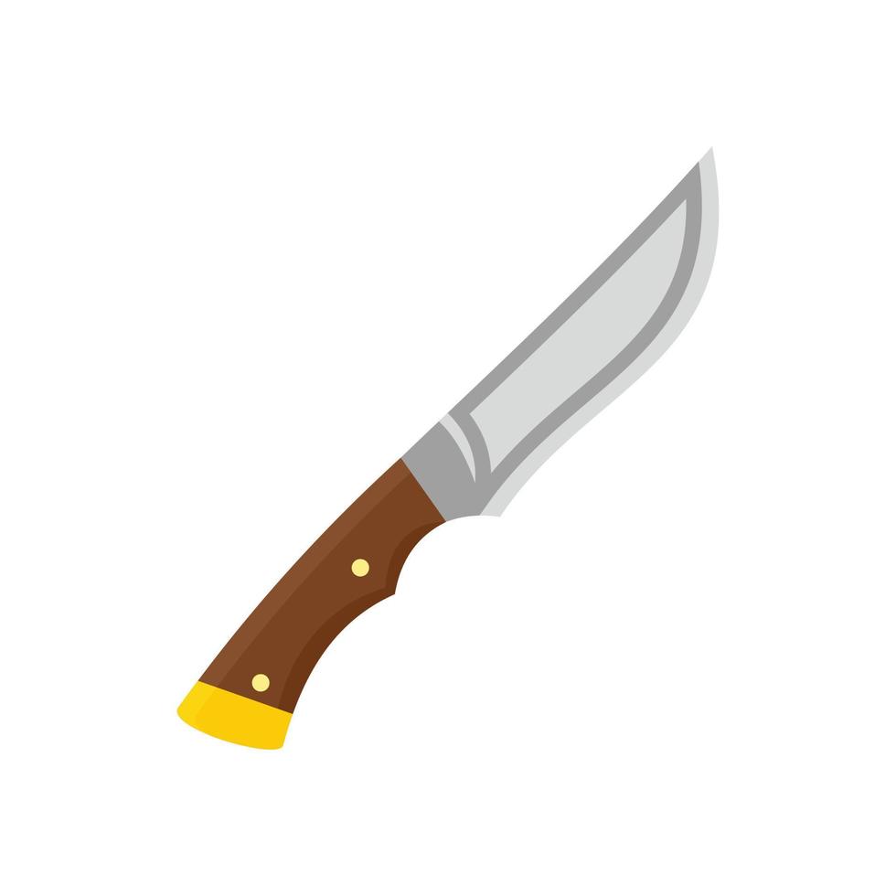 icône de couteau de chasseur, style plat vecteur