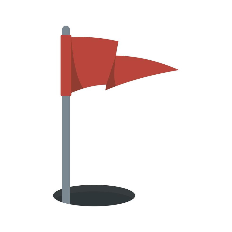 icône de drapeau de golf, style plat vecteur