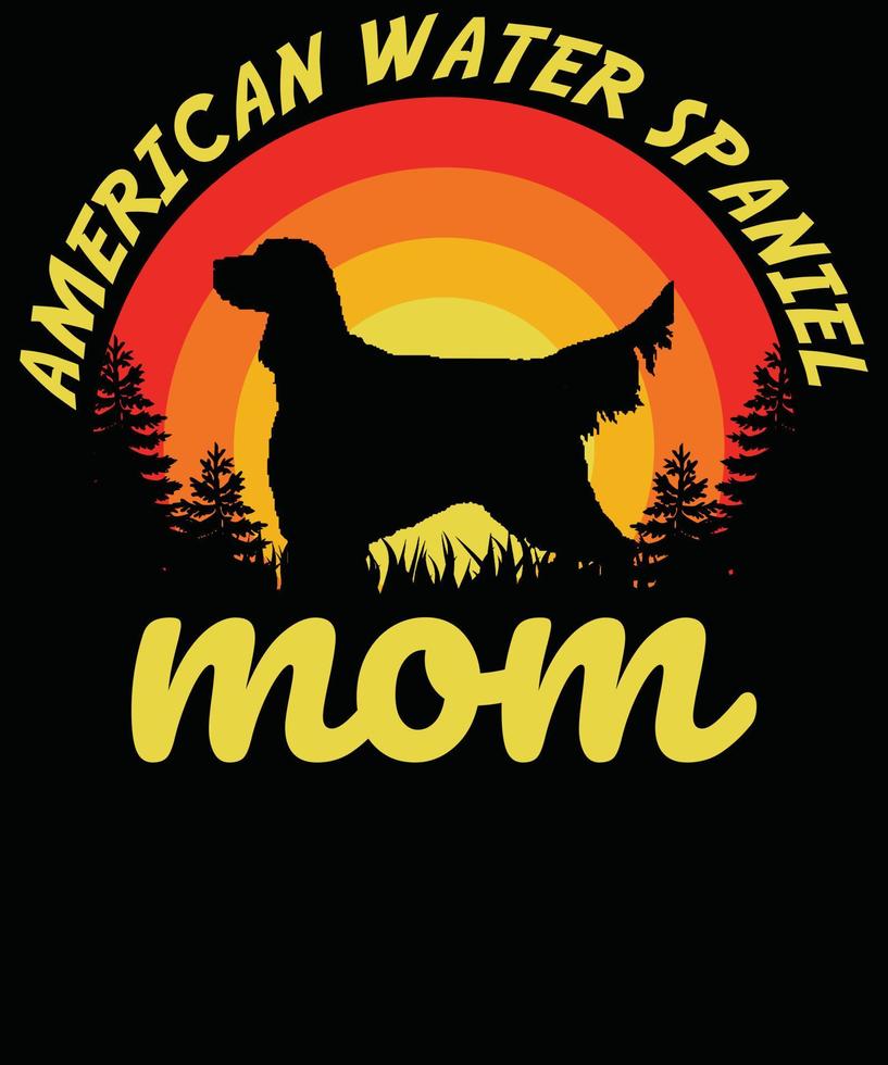 conception de t-shirt maman épagneul américain vecteur