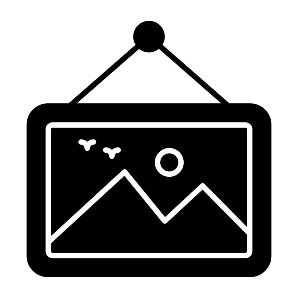 une icône de conception de glyphe conceptuel de paysage vecteur