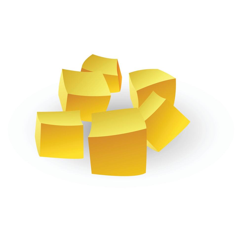 icône de cubes de mangue, style cartoon vecteur