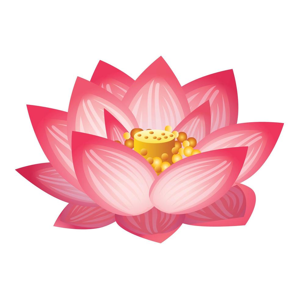 icône de fleur de lotus, style cartoon vecteur
