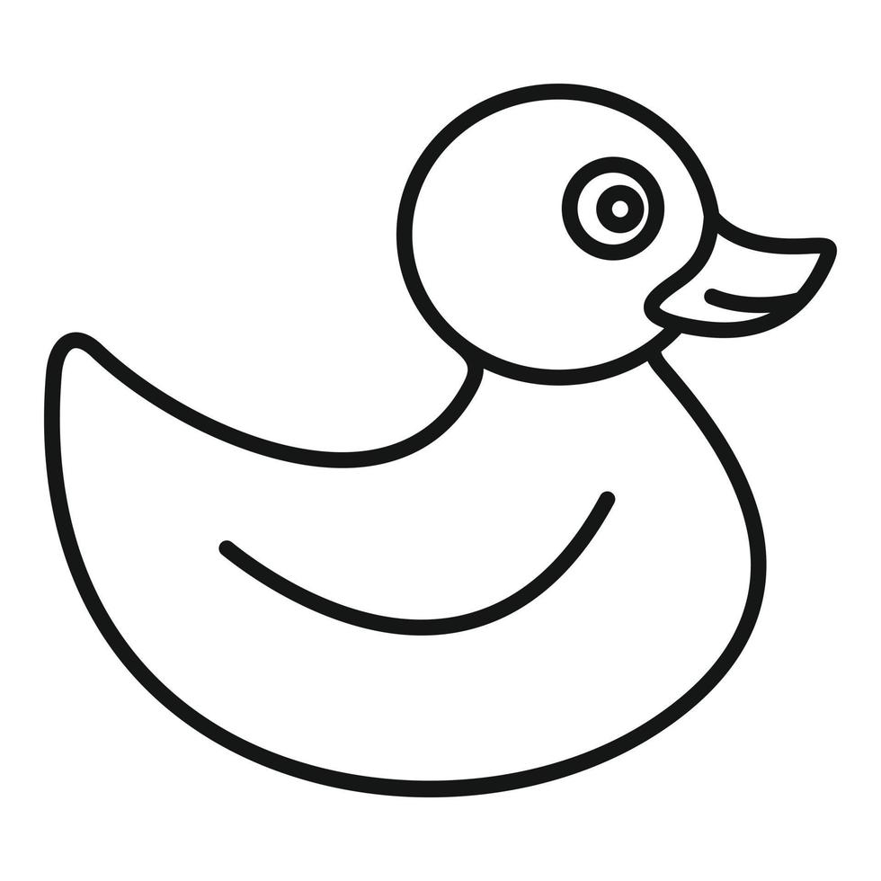 icône de canard de bain, style de contour vecteur