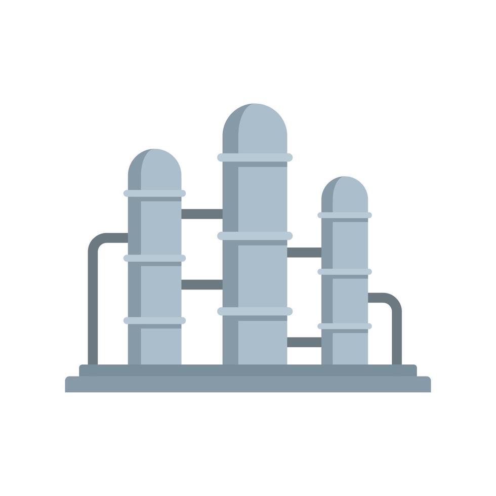 icône de réserve de raffinerie de pétrole, style plat vecteur