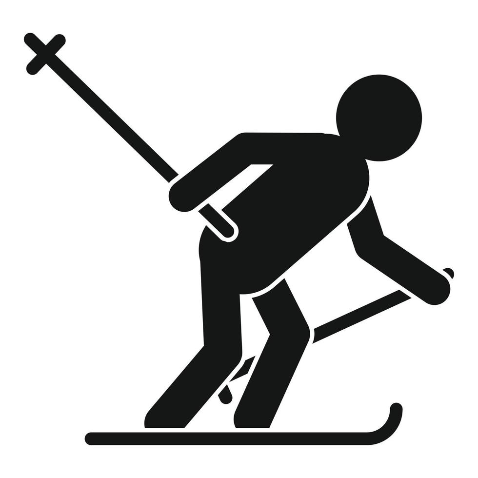 icône homme biathlon, style simple vecteur