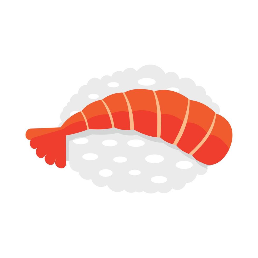 icône de sushi aux crevettes ebi, style plat vecteur