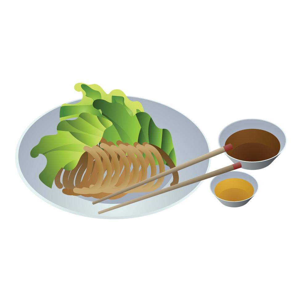 icône de la cuisine vietnamienne, style cartoon vecteur