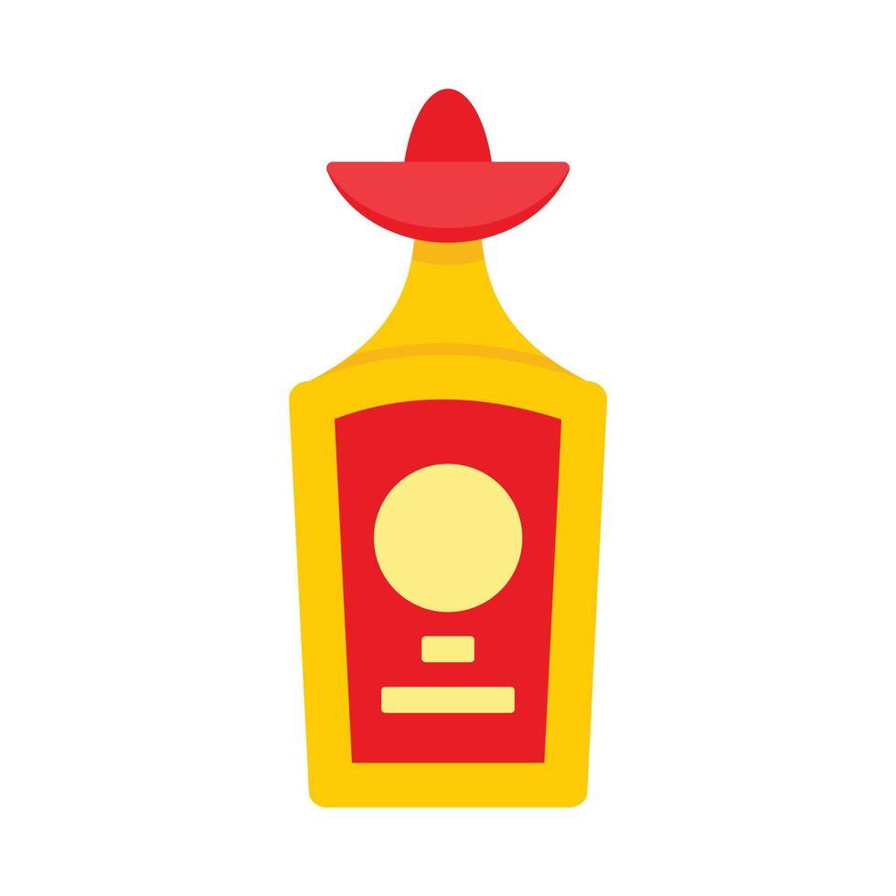 icône de bouteille de tequila, style plat vecteur