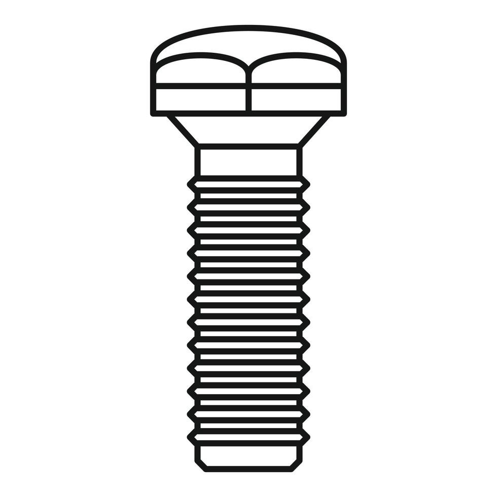 icône de boulon de l'industrie, style de contour vecteur