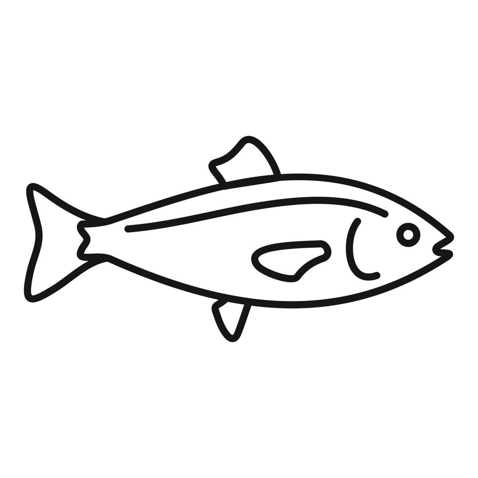 icône de poisson de mer, style de contour vecteur