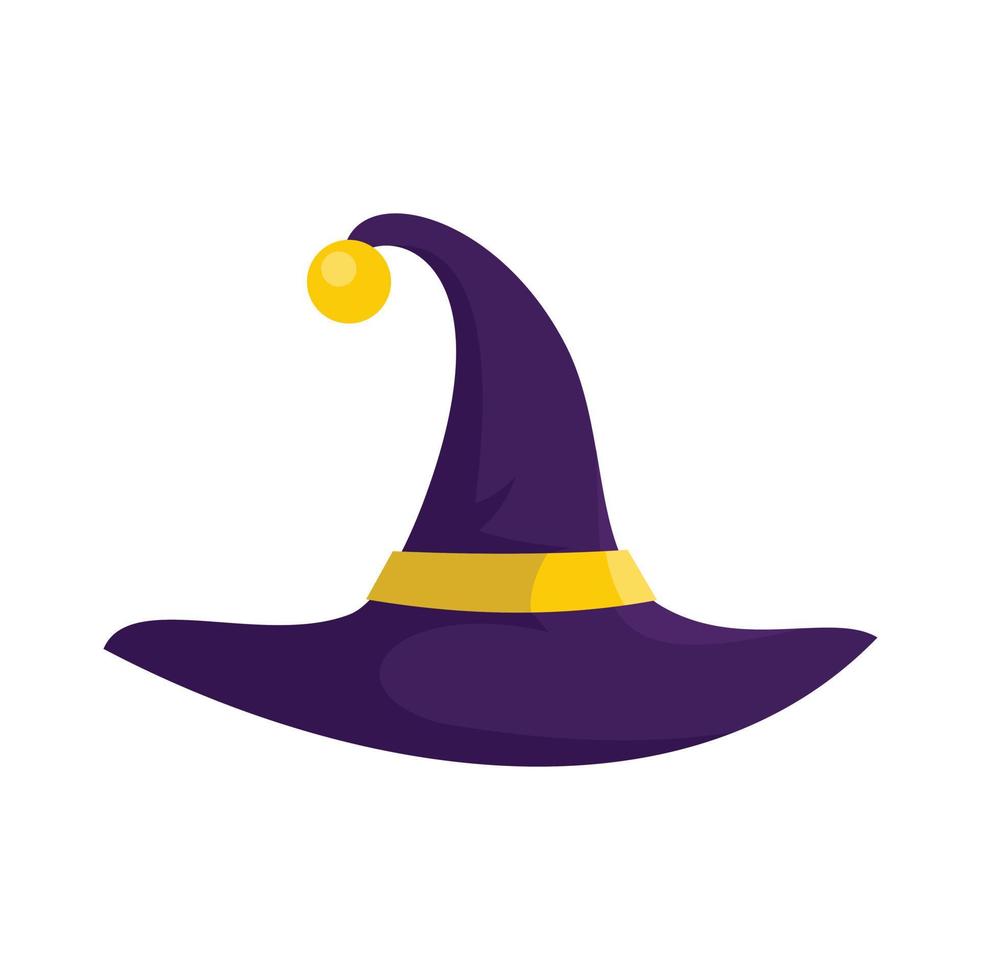 icône de chapeau de sorcière, style plat vecteur