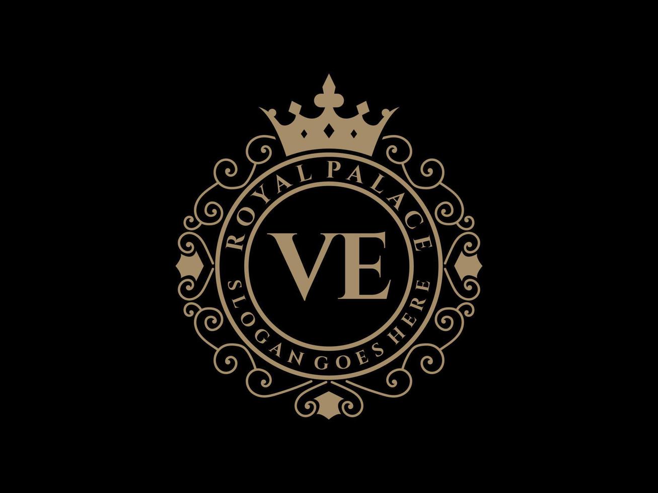 lettre v logo victorien de luxe royal antique avec cadre ornemental. vecteur