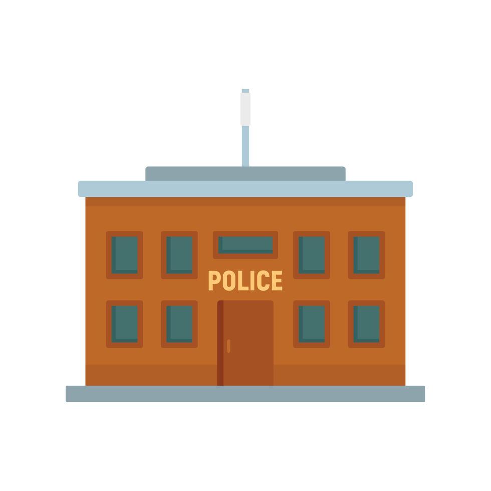 icône de bâtiment de police, style plat vecteur