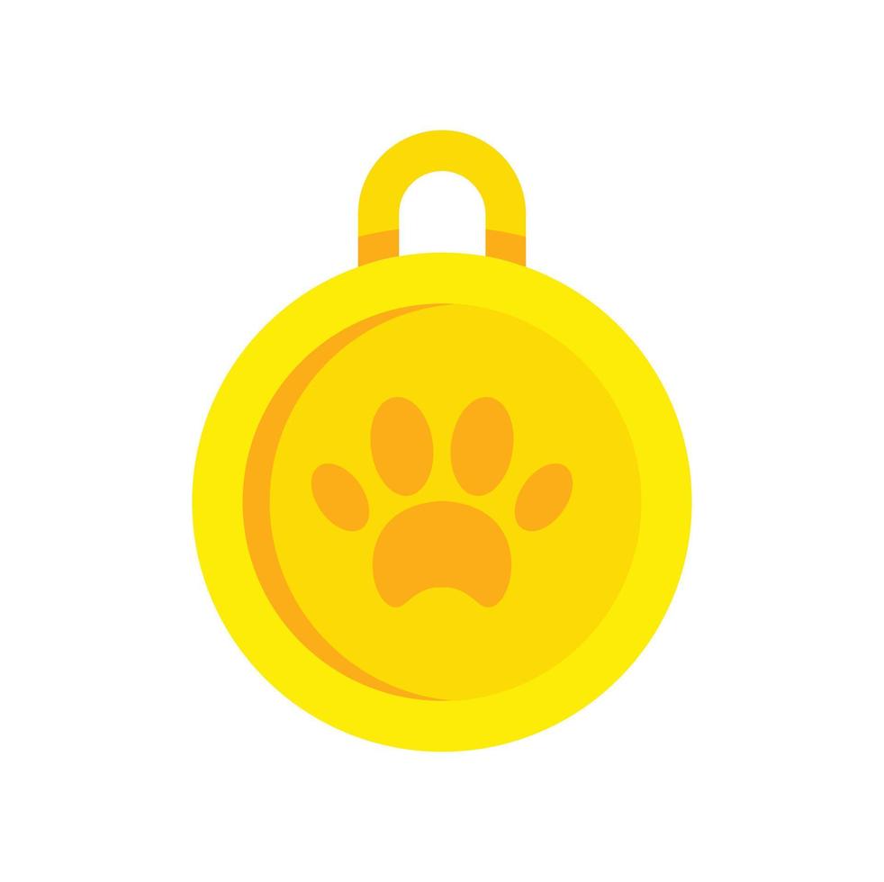 icône de médaille de chien d'or, style plat vecteur