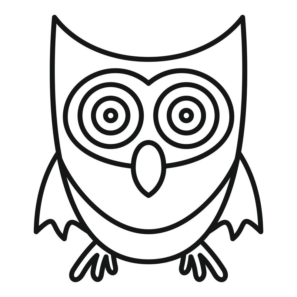 icône de hibou mignon, style de contour vecteur