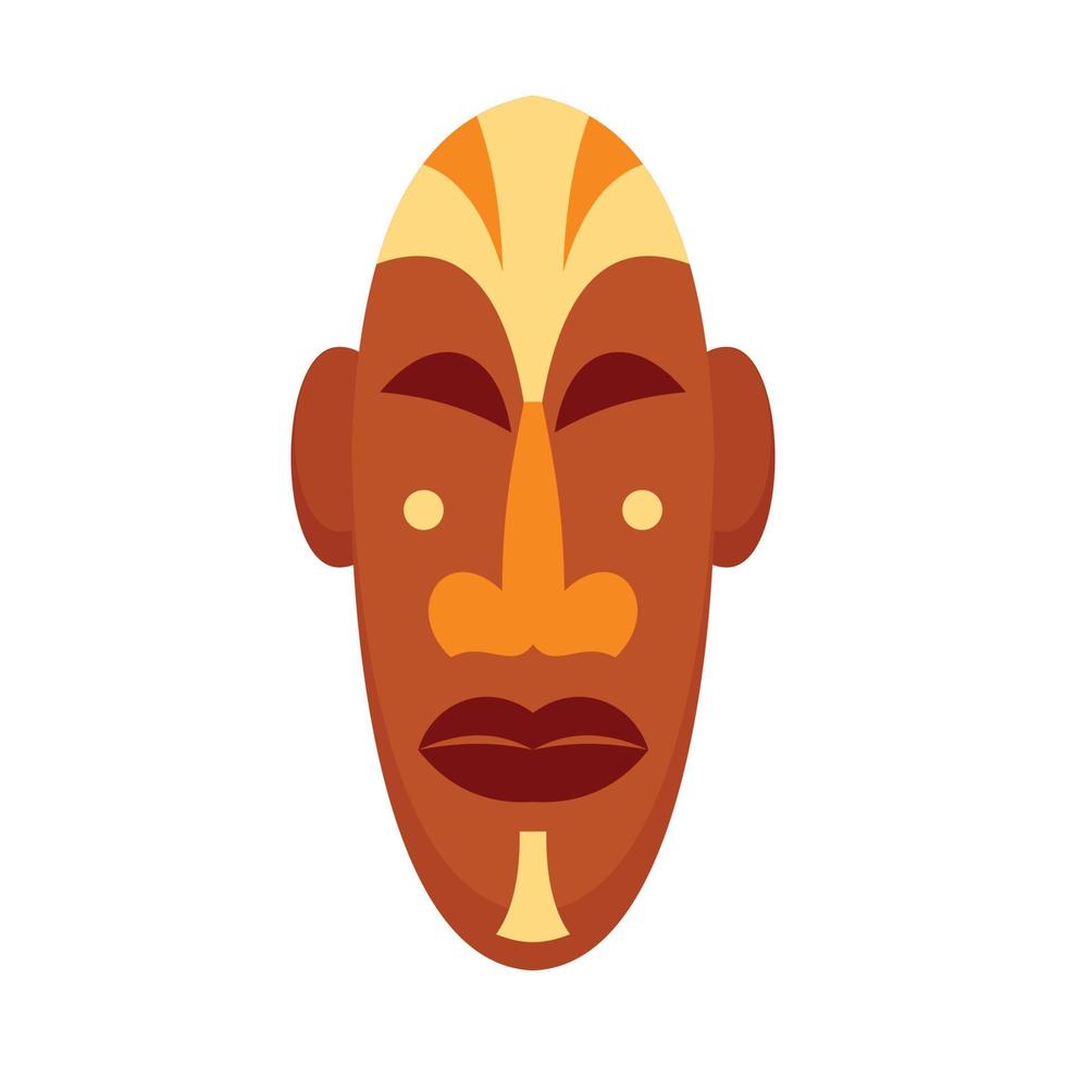 icône de masque africain, style plat vecteur