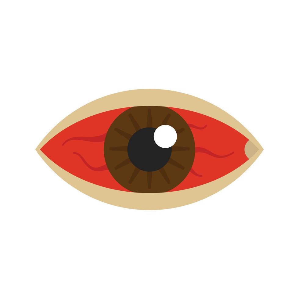 icône du virus zika yeux rouges, style plat vecteur