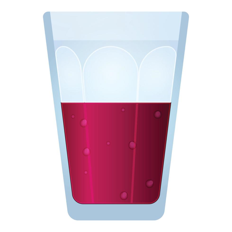 verre d'icône de smoothie, style cartoon vecteur