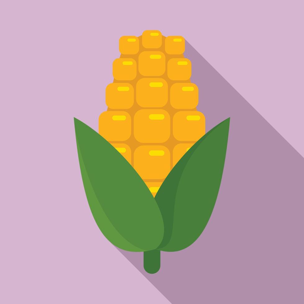 icône de maïs, style plat vecteur