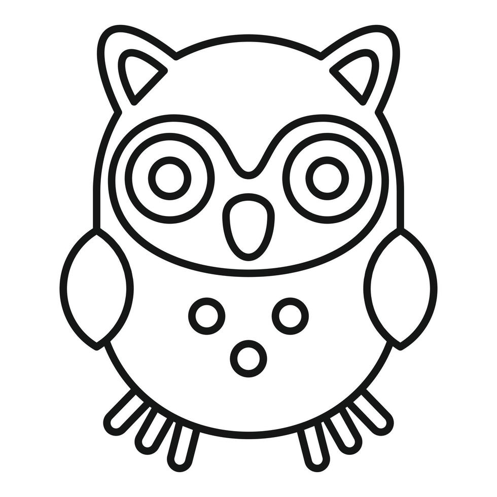 icône de hibou comique, style de contour vecteur