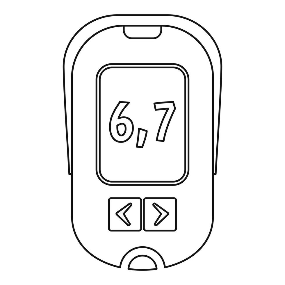 icône de glucomètre, style de contour vecteur