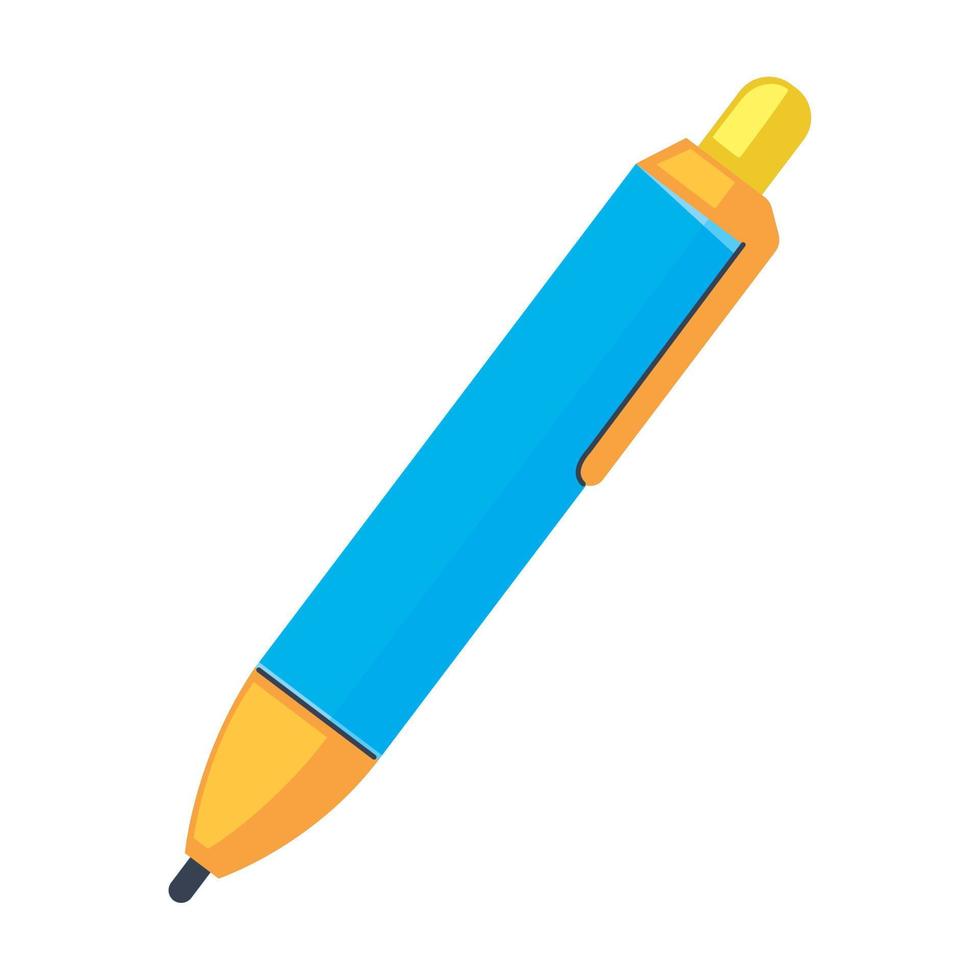 fournitures scolaires stylo bleu vecteur