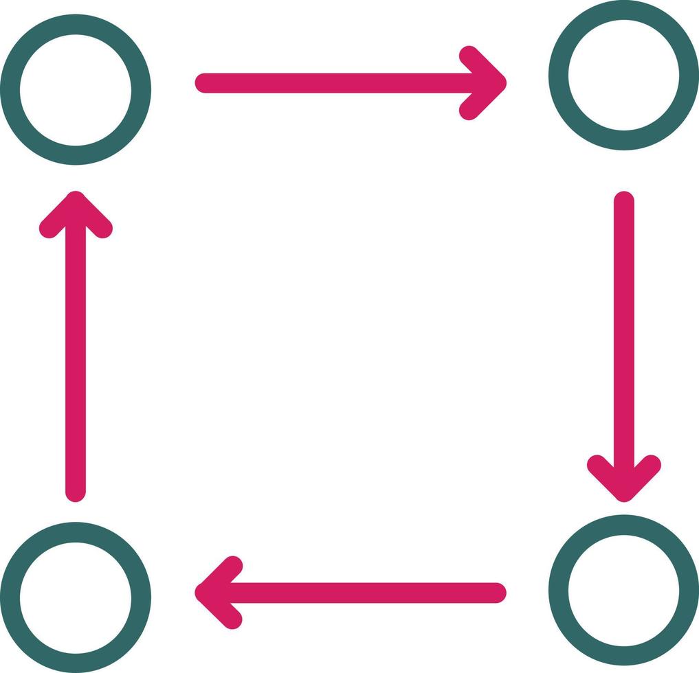 cycle d'adaptation ligne bicolore vecteur