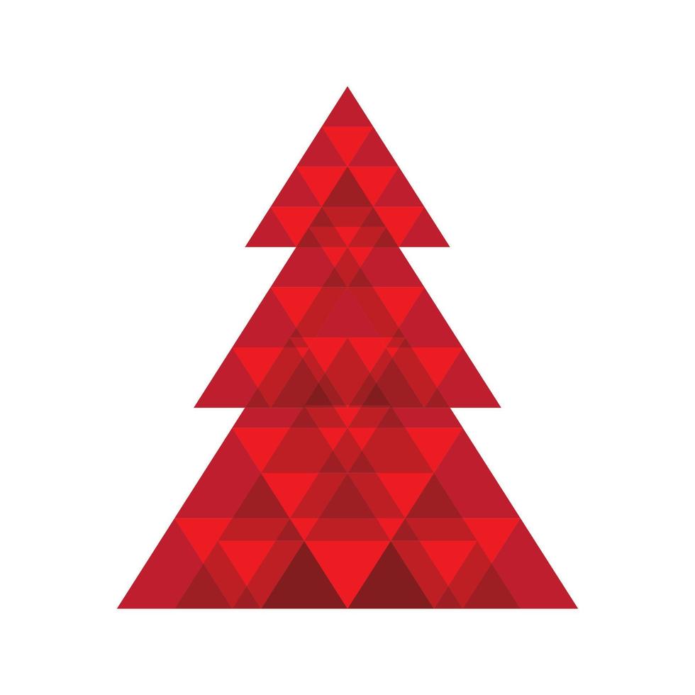 couleurs rouges géométriques abstraites mélangées sapin de noël. modèle de carte de Noël. vecteur