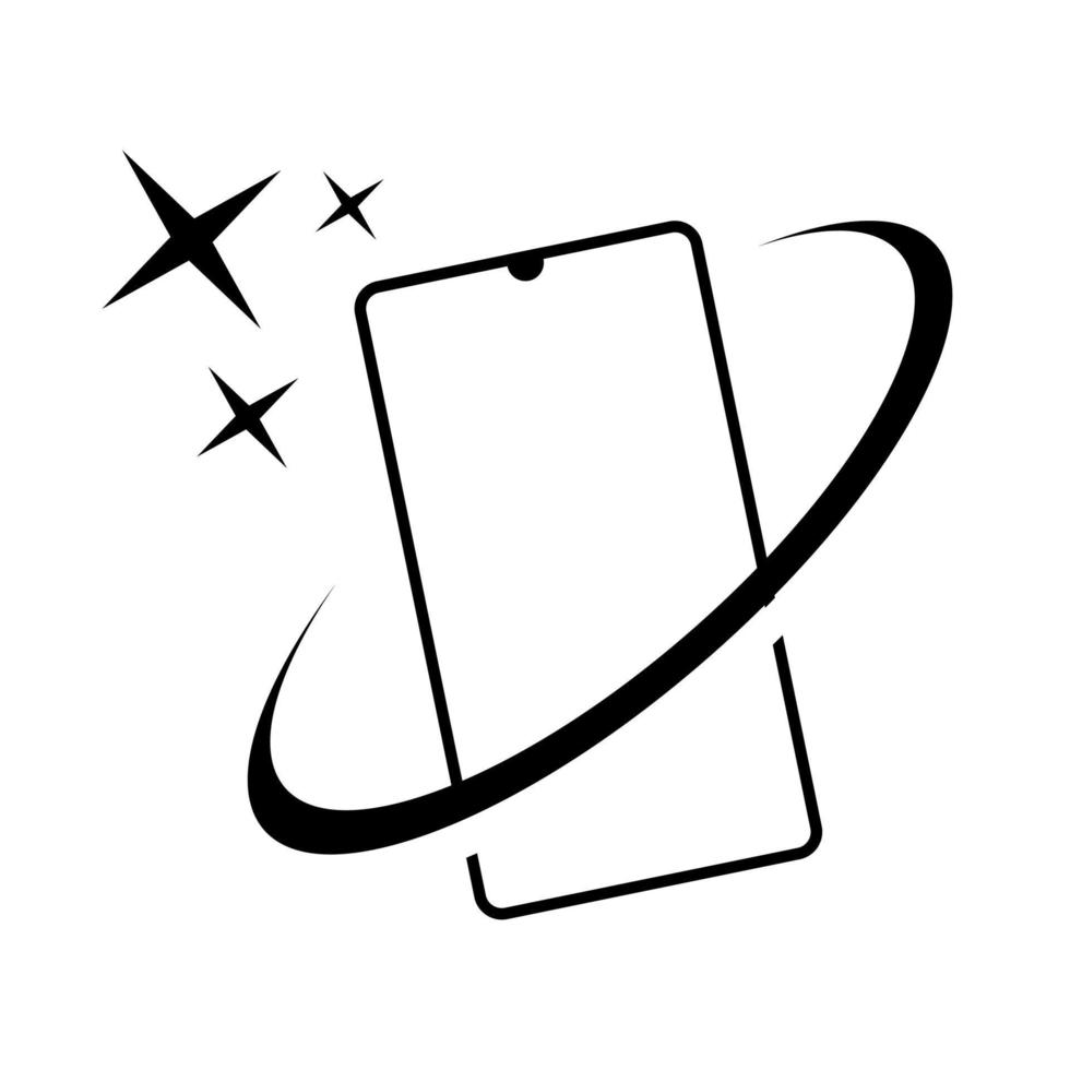 smartphone dessin au trait téléphone mobile logo vecteur icône modèle de conception