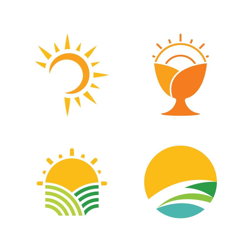 logo illustration soleil vecteur