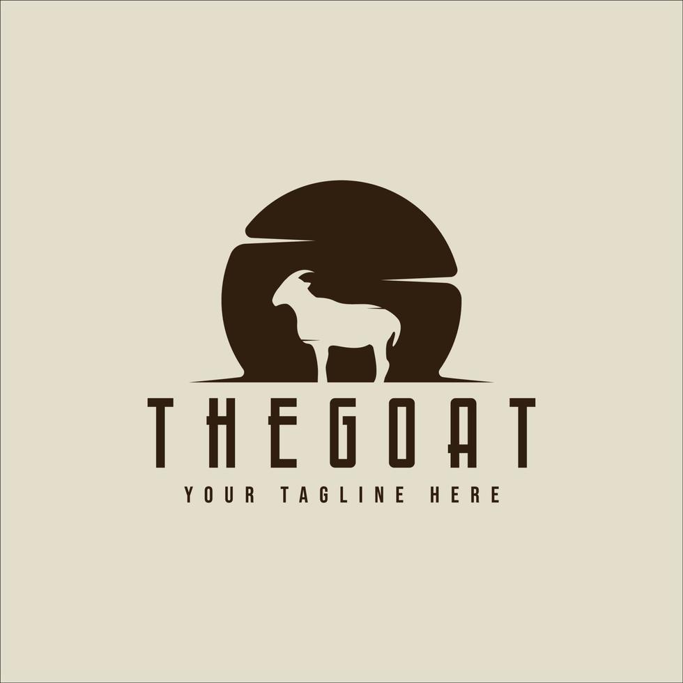 conception graphique d'icône de modèle d'illustration vectorielle vintage de logo de chèvre. signe ou symbole animal pour l'élevage et les ranchs vecteur