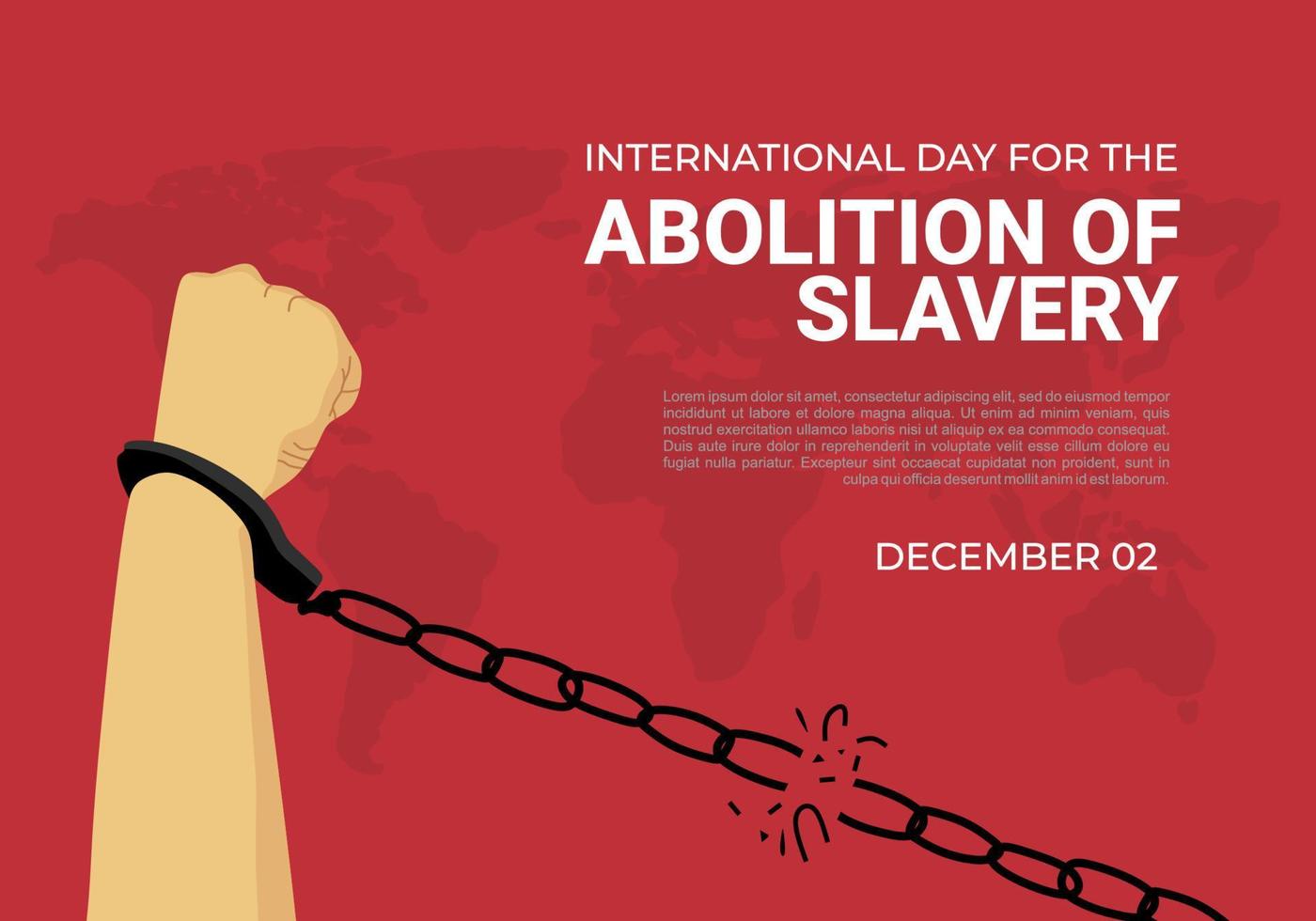 Journée internationale pour l'abolition de l'esclavage célébrée le 2 décembre vecteur