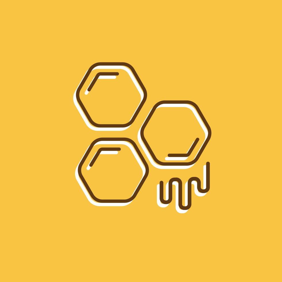 logo de l'entreprise de miel. conception d'emblème en nid d'abeille. modèle de logo linéaire géométrique vecteur