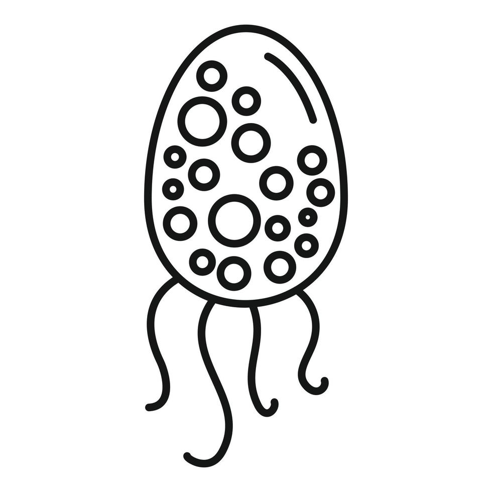 icône de bactérie de poulpe, style de contour vecteur