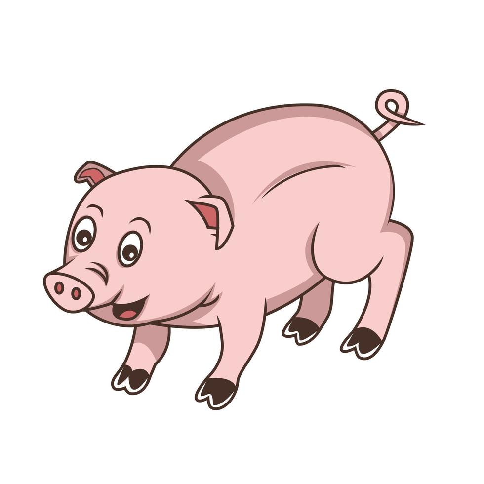 illustration de cochon rose vecteur