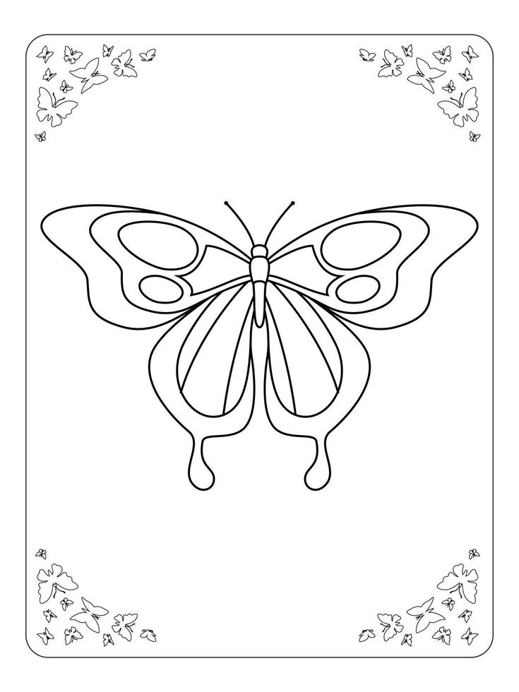 papillon coloriage page pour enfants dessin au trait vecteur