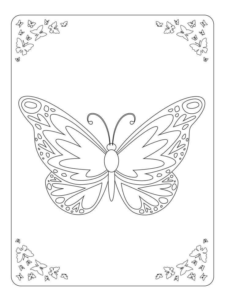 papillon coloriage page pour enfants dessin au trait vecteur