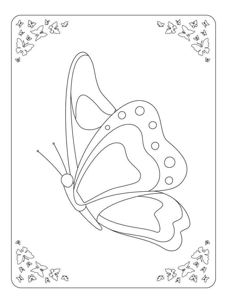 papillon coloriage page pour enfants dessin au trait vecteur