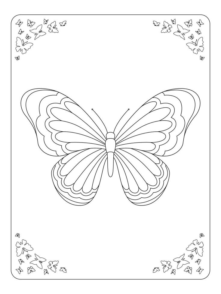 papillon coloriage page pour enfants dessin au trait vecteur