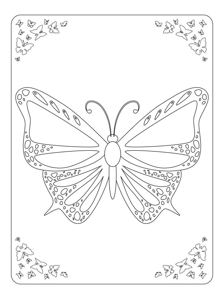 papillon coloriage page pour enfants dessin au trait vecteur