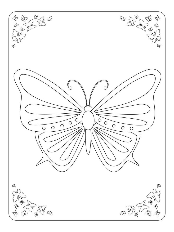 papillon coloriage page pour enfants dessin au trait vecteur