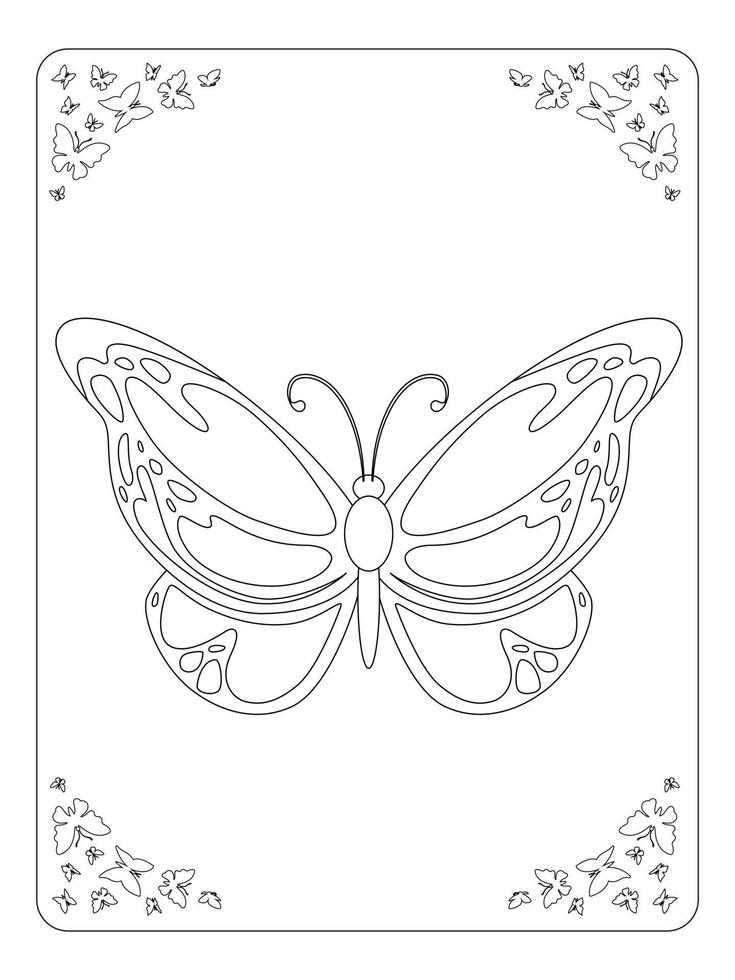 papillon coloriage page pour enfants dessin au trait vecteur