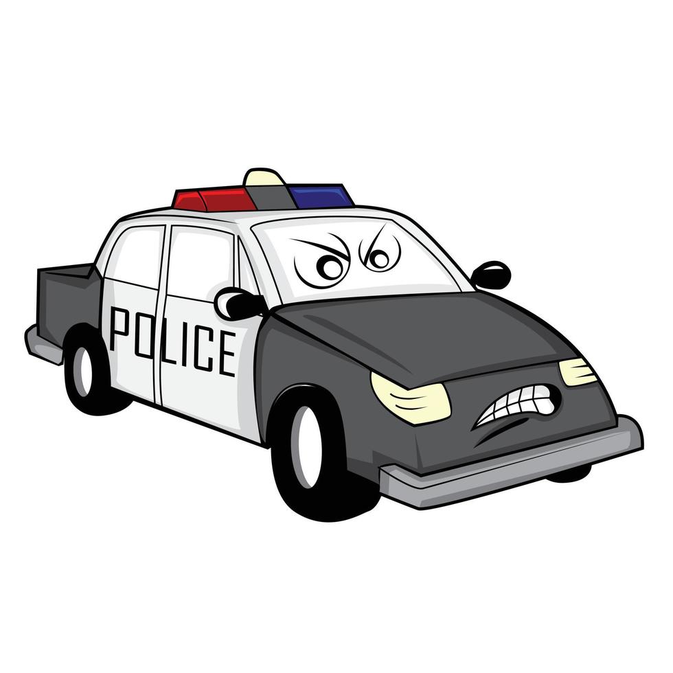 illustration de dessin animé de voiture de police vecteur