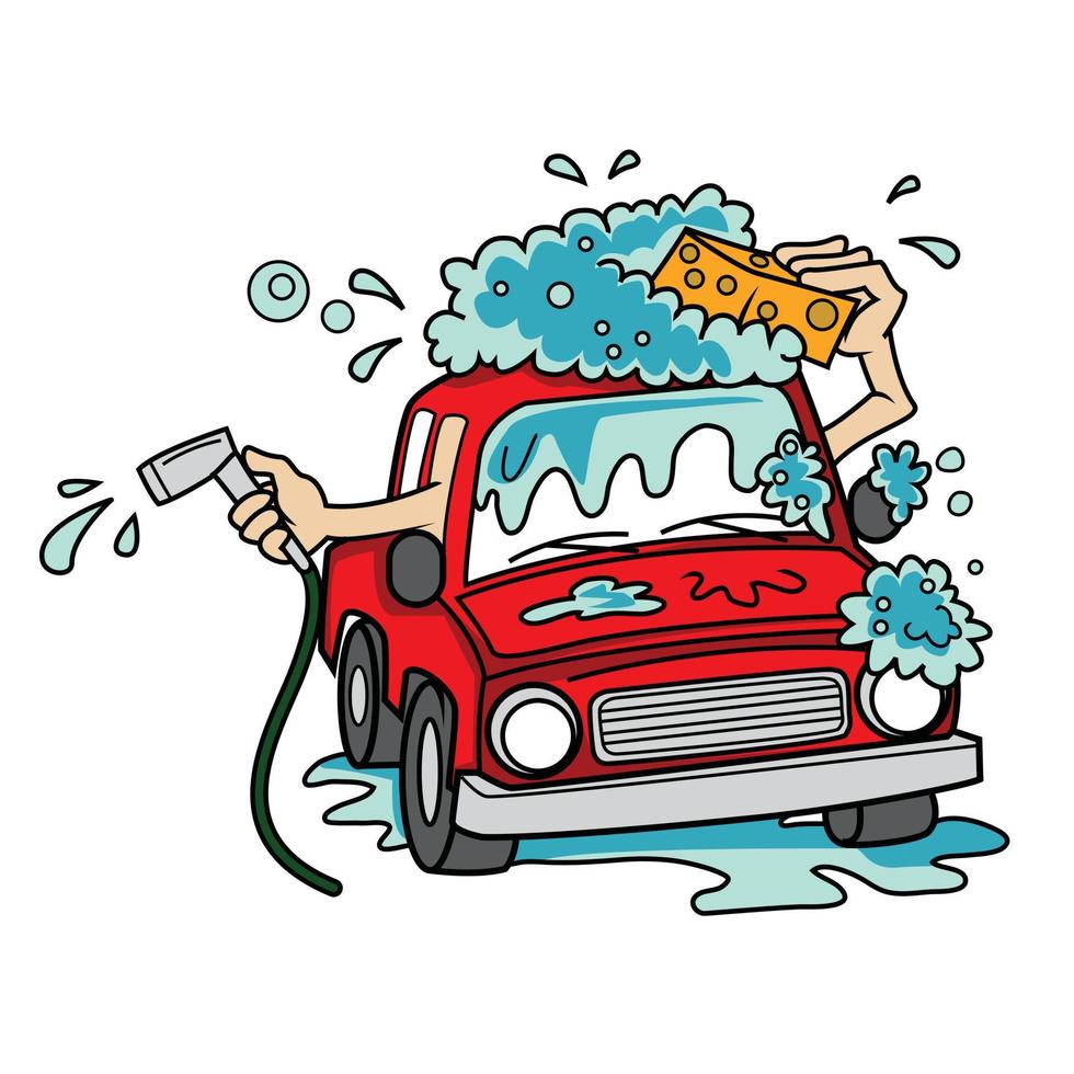 illustration de lavage de voiture vecteur