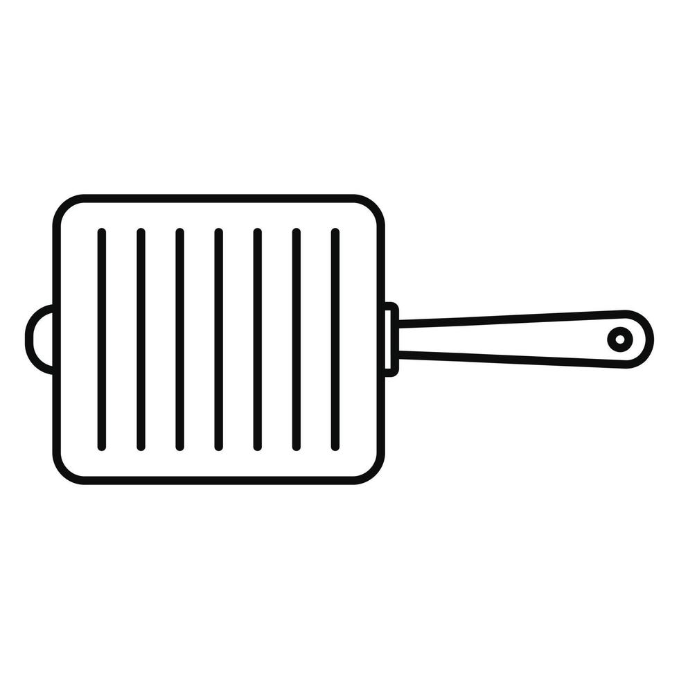 icône de poêle à frire, style de contour vecteur