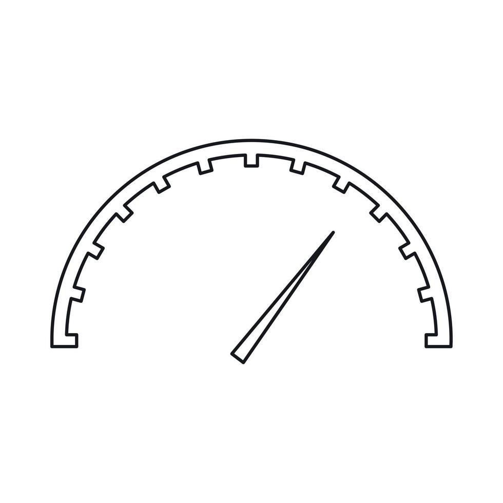 icône de compteur de vitesse, style de contour vecteur