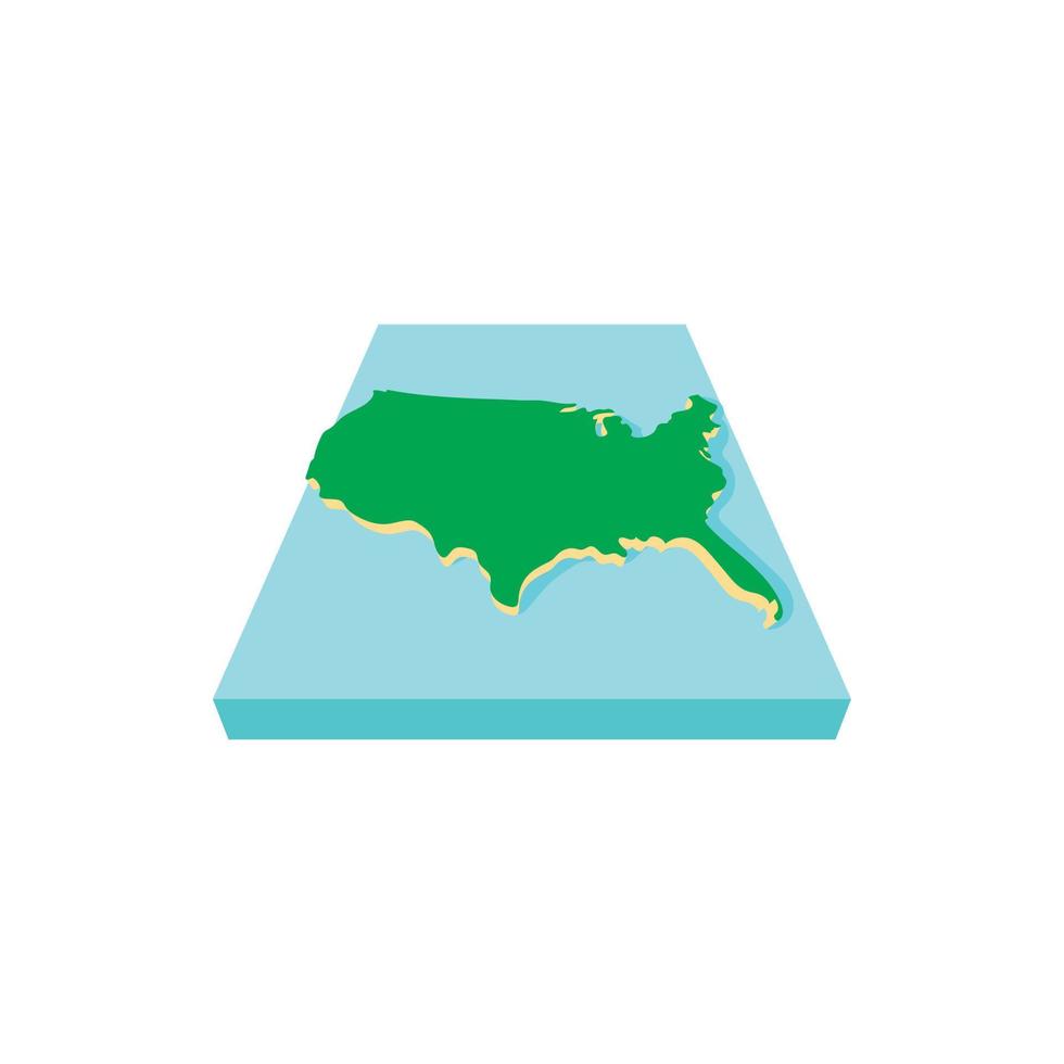 carte verte des états-unis, icône de style dessin animé vecteur
