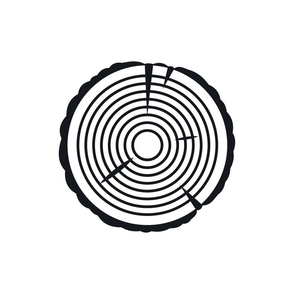icône d'anneau d'arbre dans un style simple vecteur