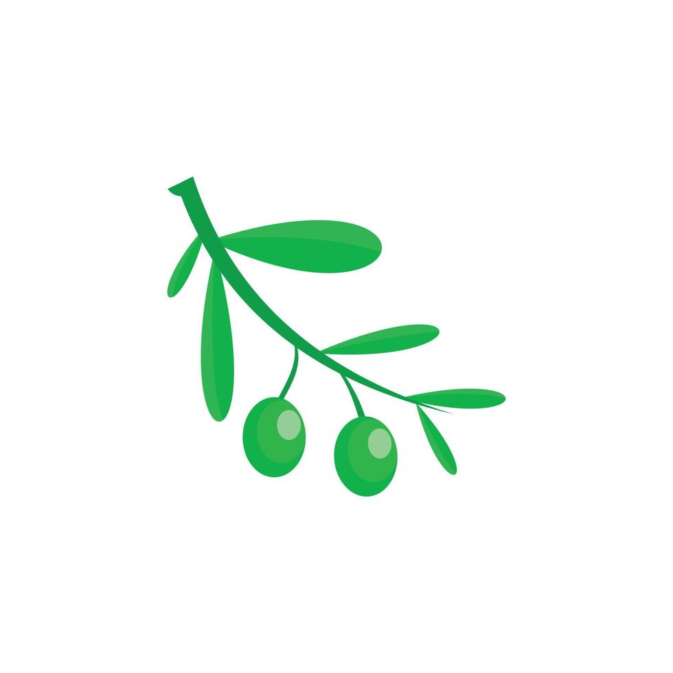 branche d'icône d'olives, style plat vecteur