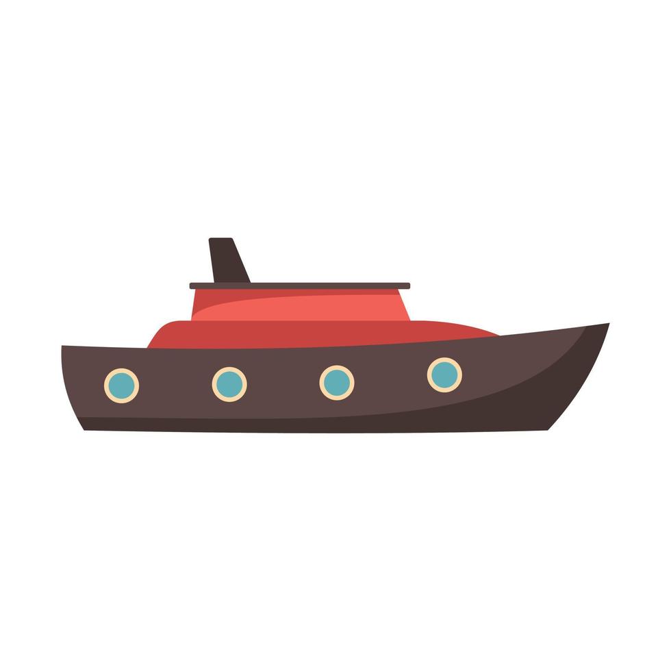icône de la mer du navire, style plat vecteur